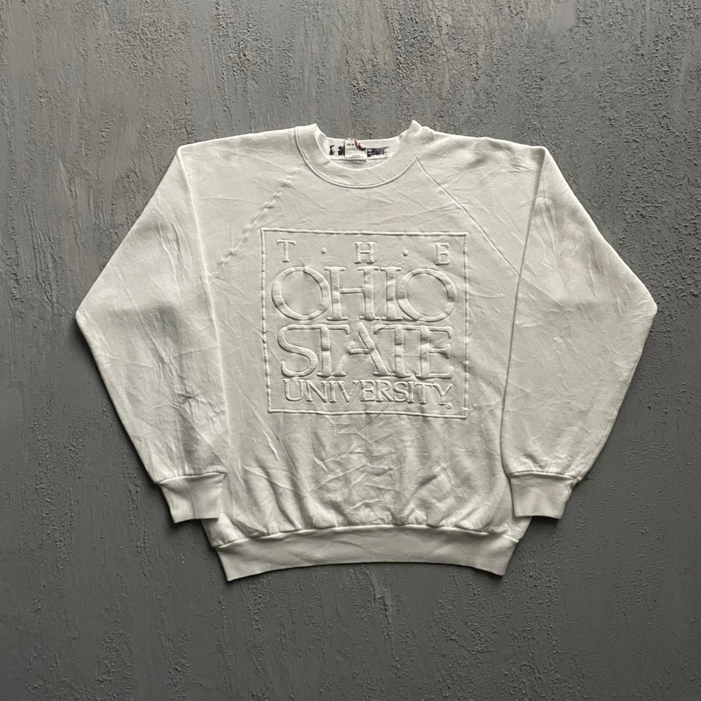 Vintage Ohio State Sweatshirt Large White 90s  Puff Print